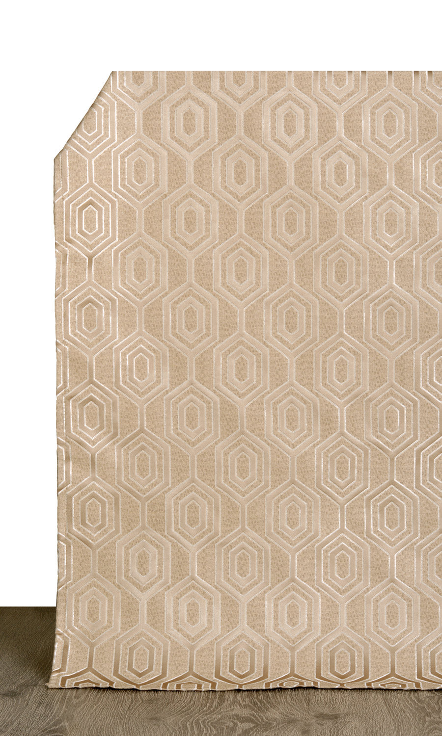 Jacquard Honeycomb Patterned Window Treatments Fabric Sample (Beige)