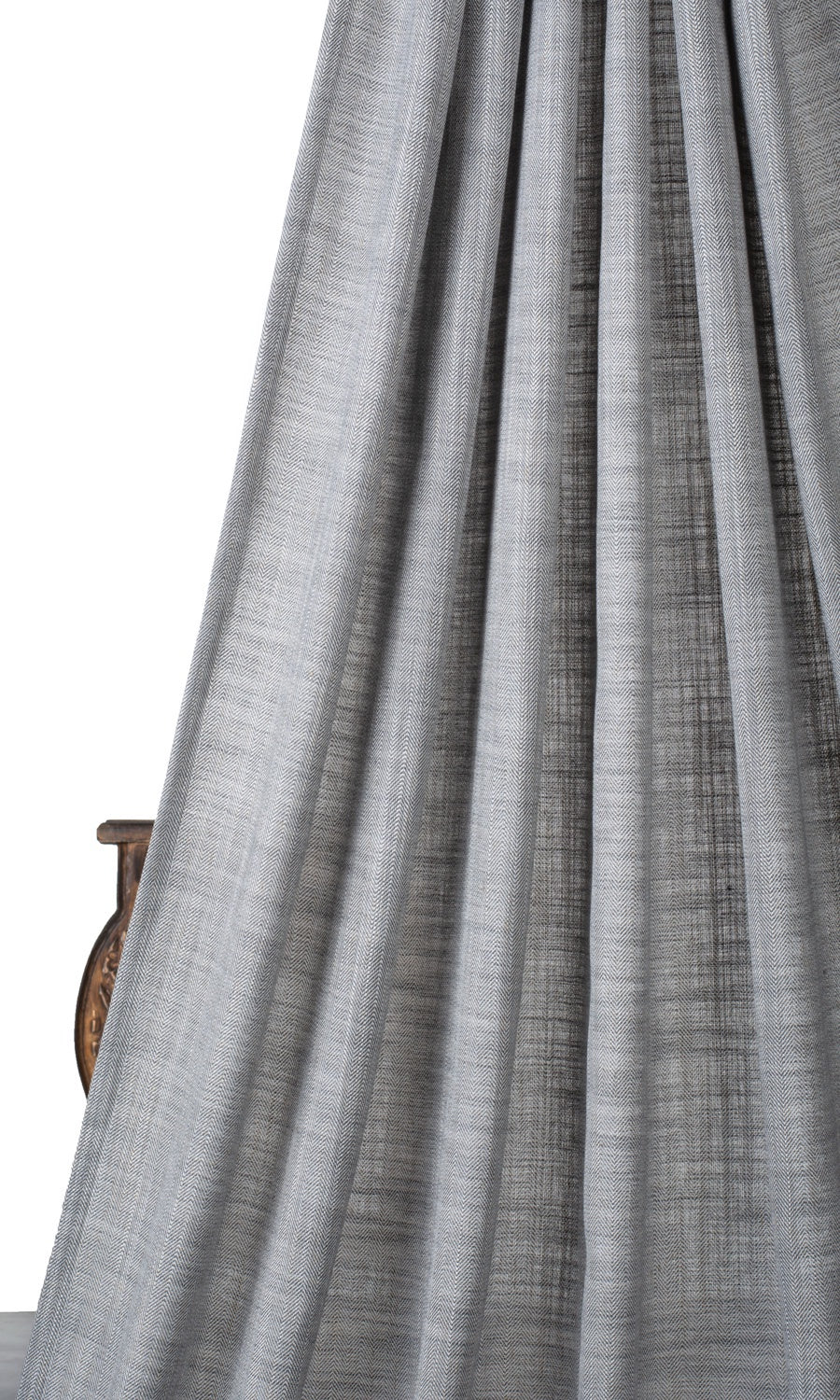 Textured Semi-Sheer Home Décor Fabric By the Yard (Gray)