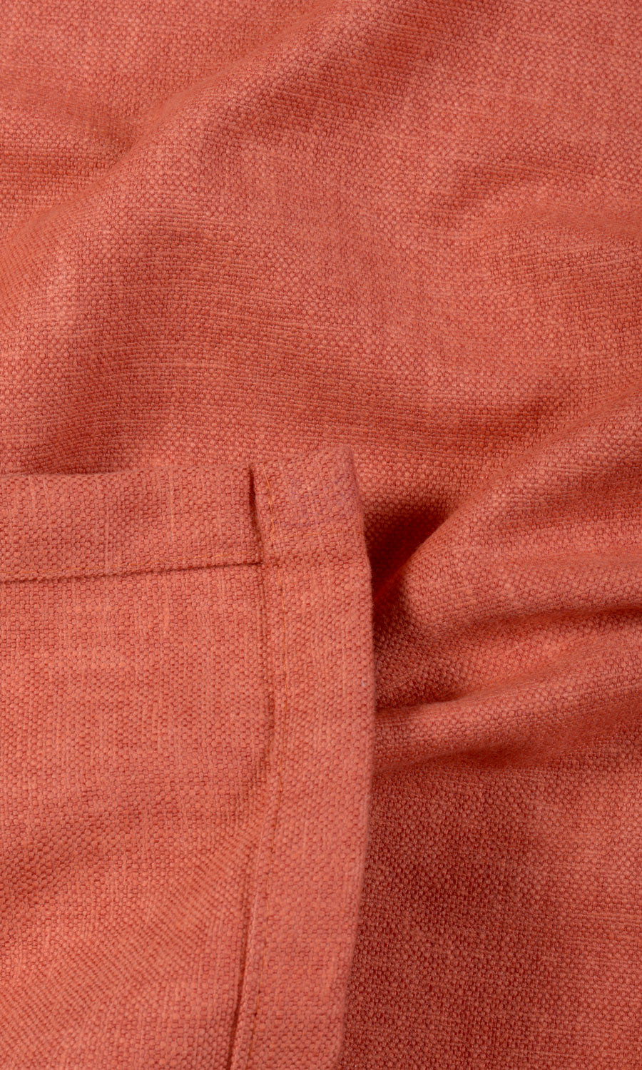 Linen-Blend Curtain Panels for Living, Bedroom, Kitchen, Bathroom (Orange)