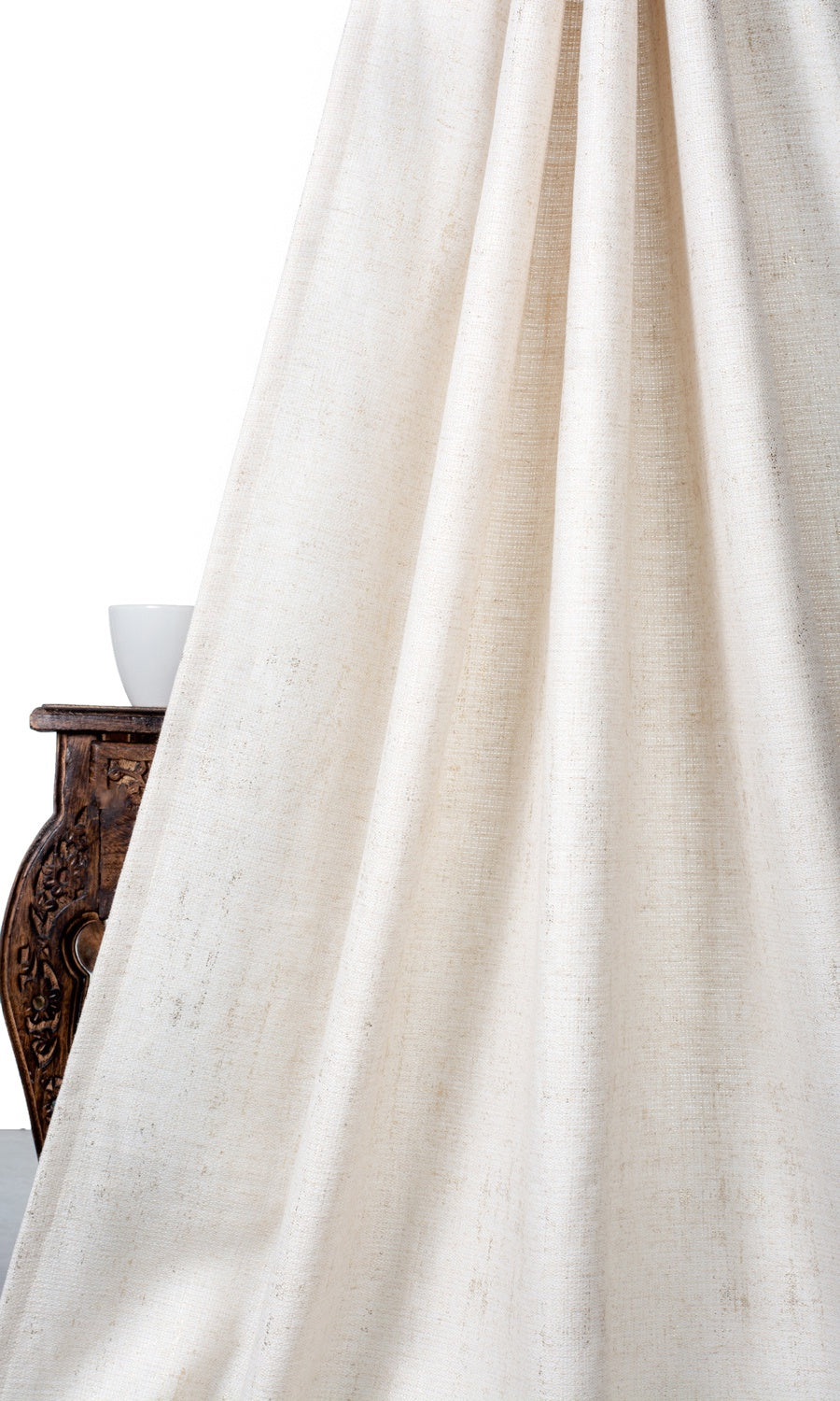 Metallic Accents Fabric Material By the Yard (Cream/ Golden)