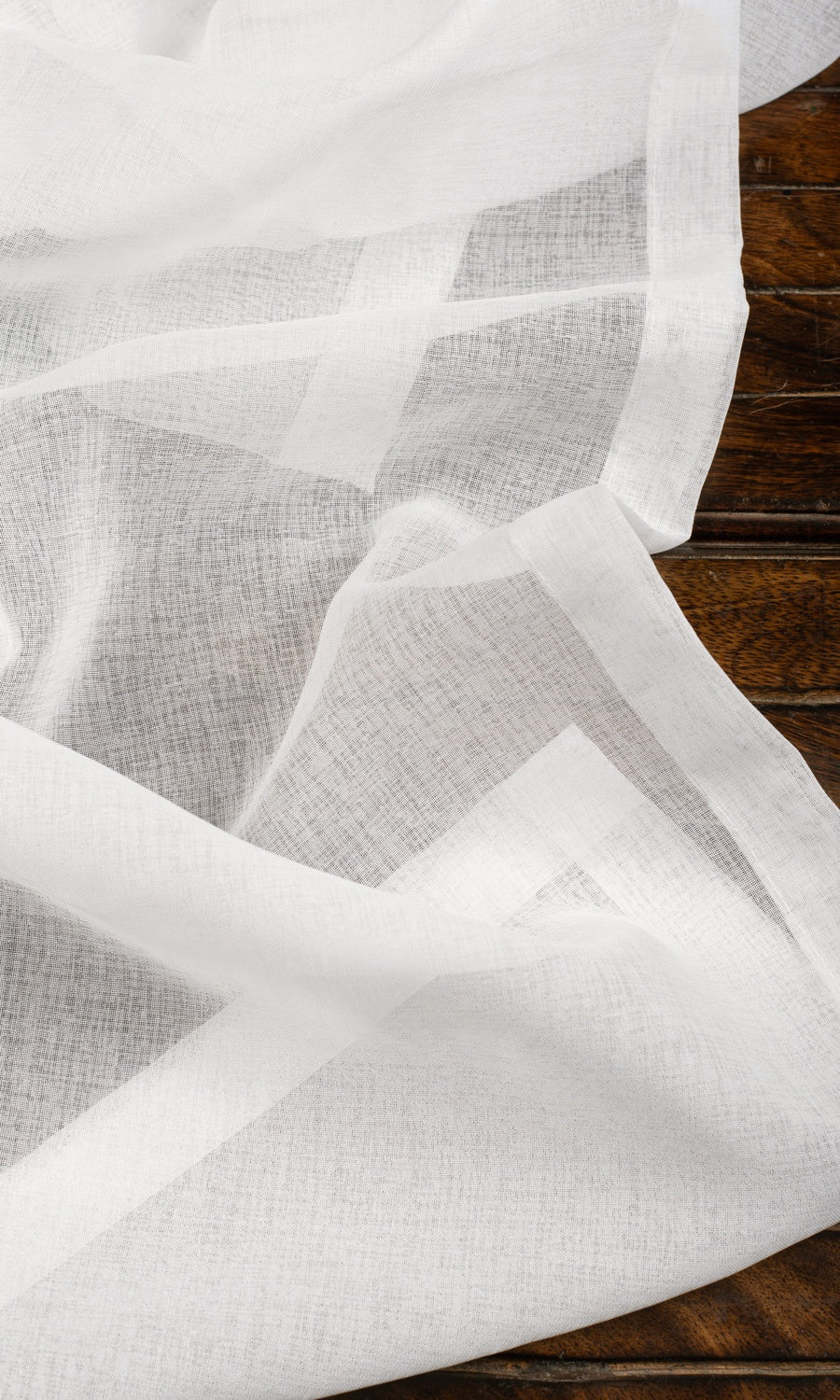 Plain Sheer Fabric Material By the Yard (White)
