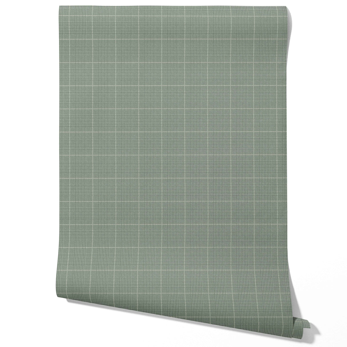 Plain/ Textured Check Bathroom Wallpaper (Sage Green)