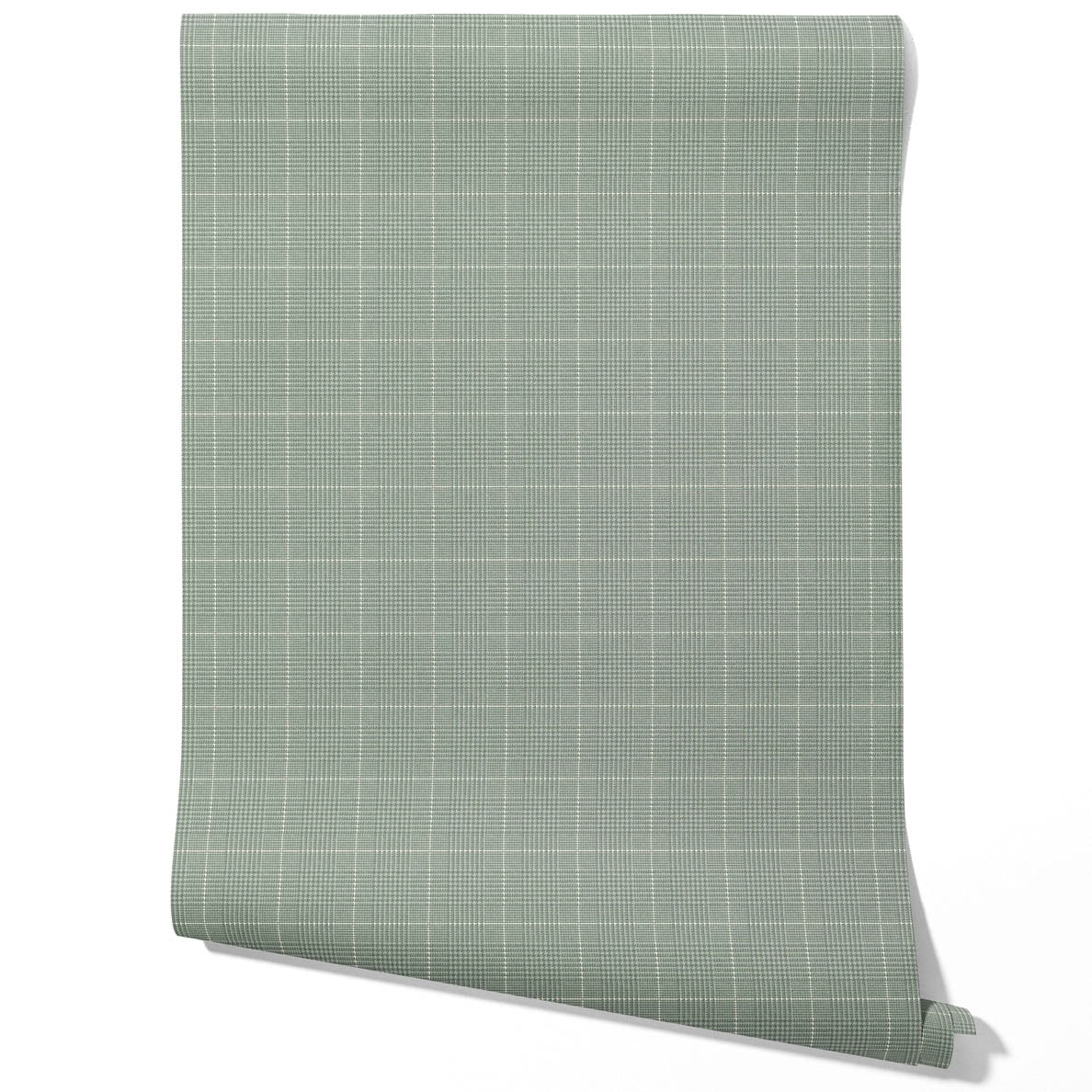 Plain/ Textured Check Bathroom Wallpaper (Sage Green)