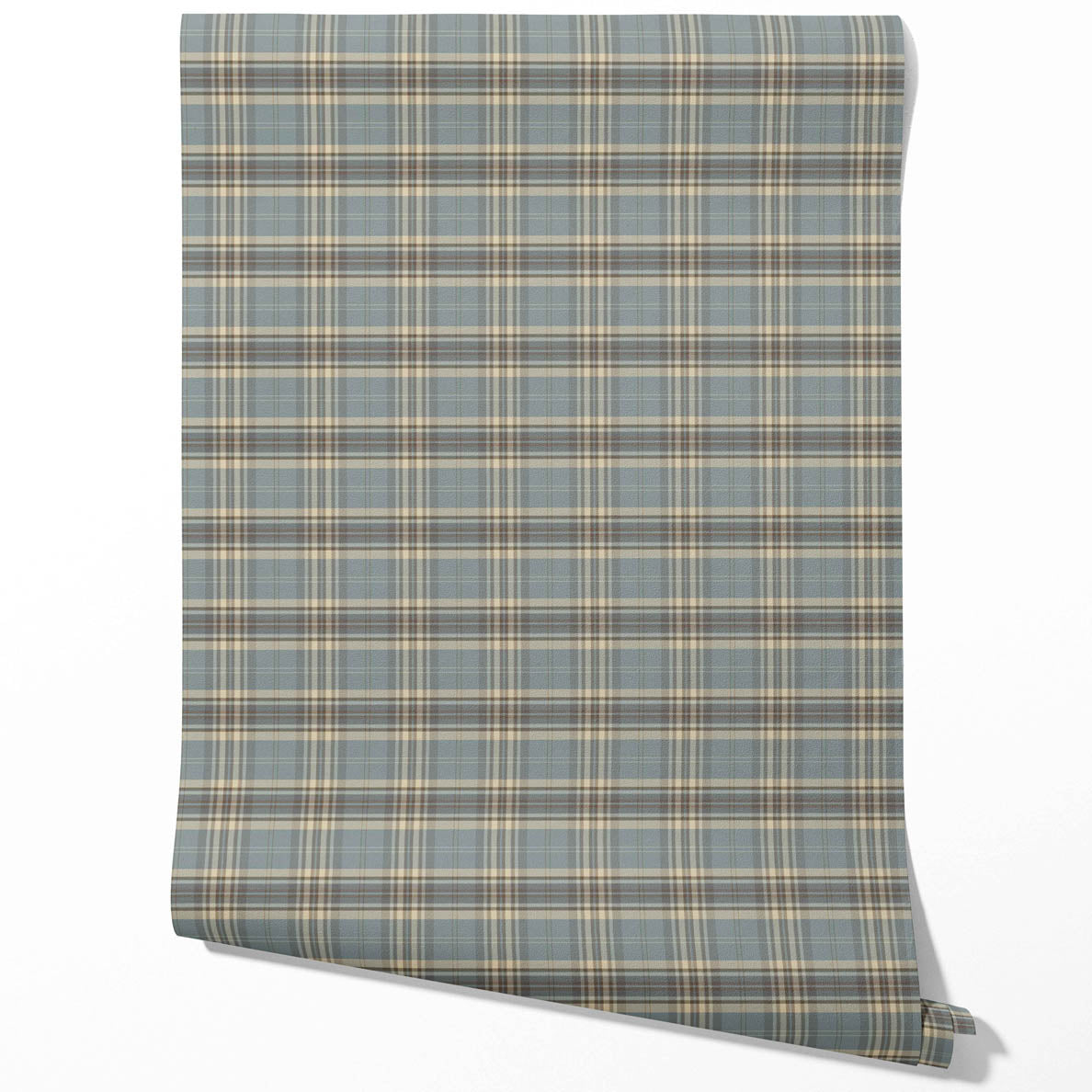Geometric Plaid Checkered Traditional Wallpaper (Gray/ Blue/ Beige/ Brown)