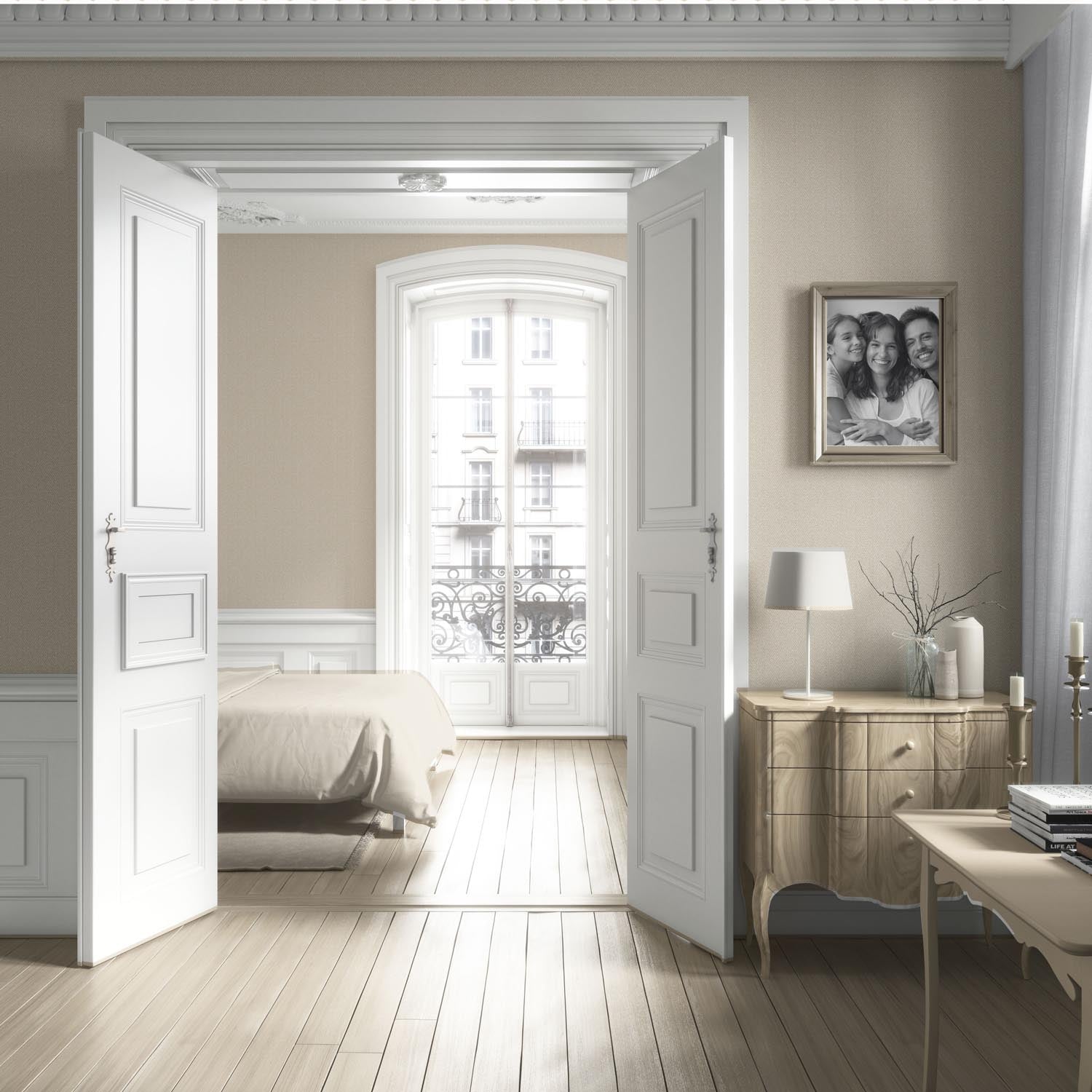 Neutral Herringbone Textured Living Room Wallpaper Sample (Light Beige)