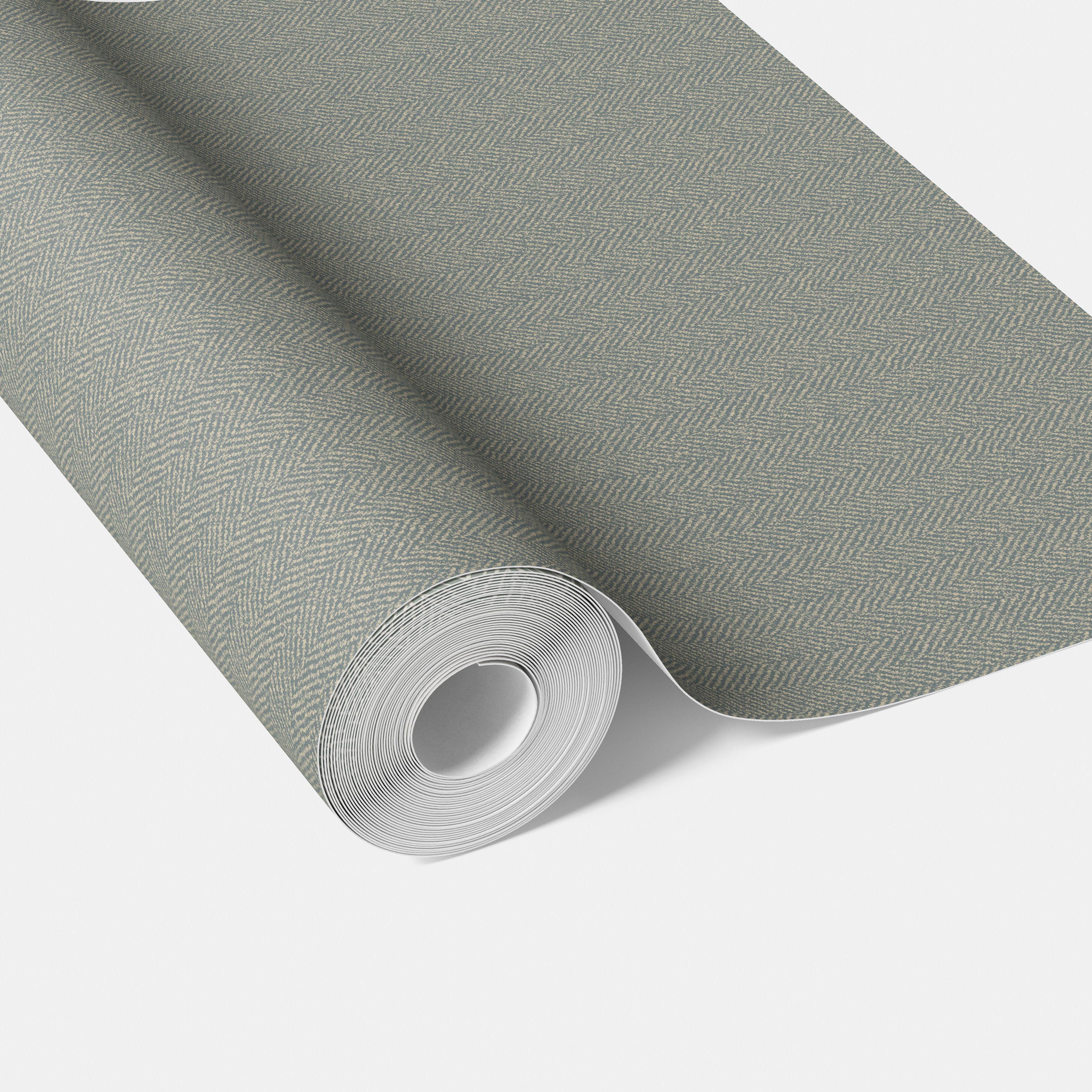 Neutral Herringbone Textured Traditional Wallpaper Sample (Gray)
