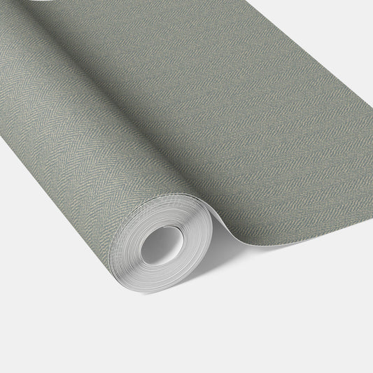 Neutral Herringbone Textured Traditional Wallpaper Sample (Gray)
