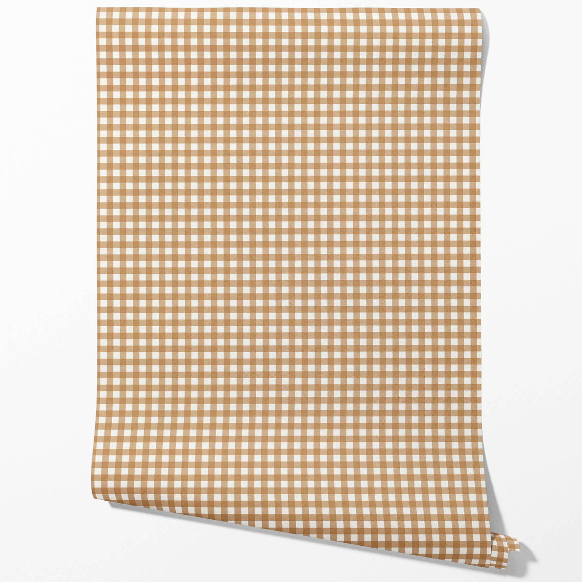 Geometric Gingham Checkered Traditional Wallpaper Sample (Bronze Orange)