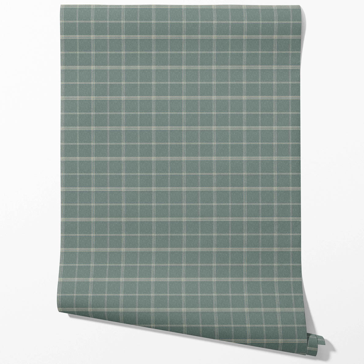 Geometric Plaid Checkered Traditional Wallpaper (Blue-Gray)