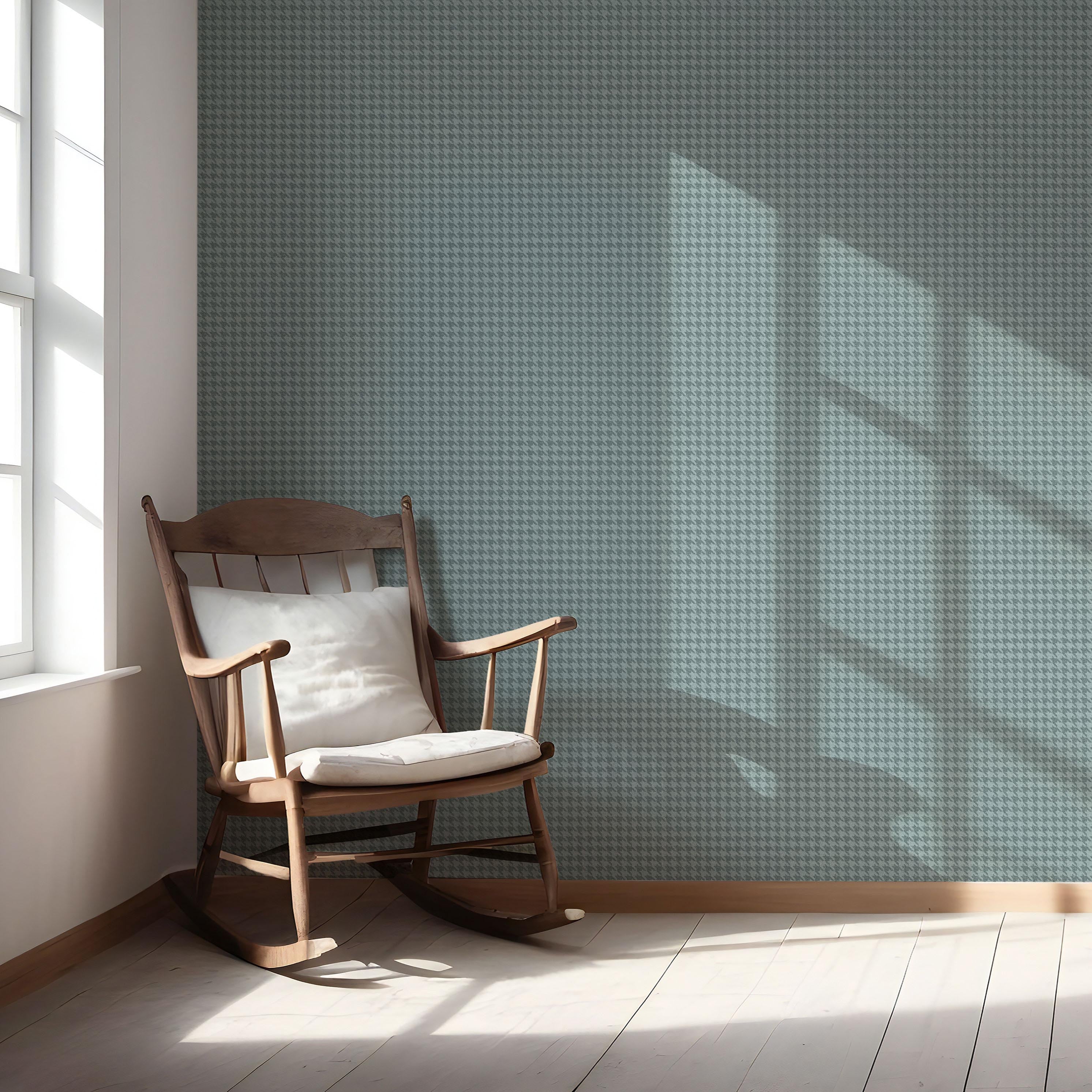 Plain/ Textured Houndstooth Nursery Wallpaper Sample (Soft Blue)