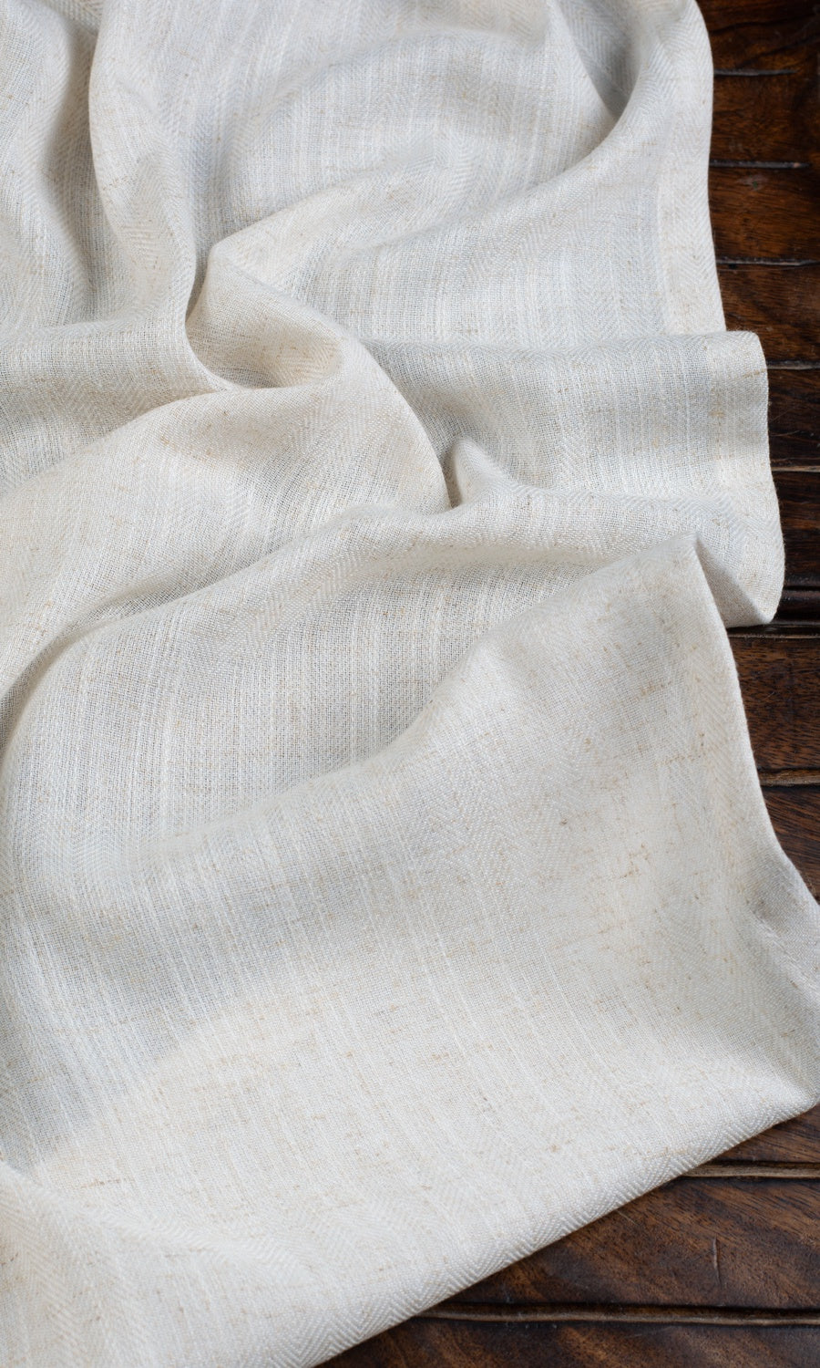 Semi-Sheer Linen Texture Fabric Material By the Yard (Cream)