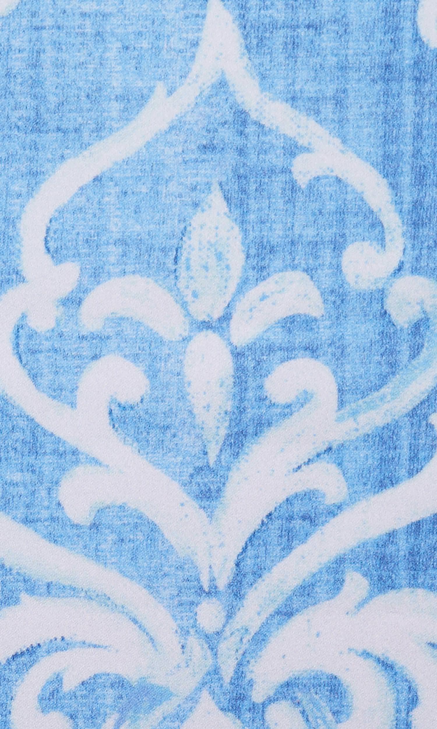 Damask Home Textile Fabric Material By the Yard (Blue/ White)