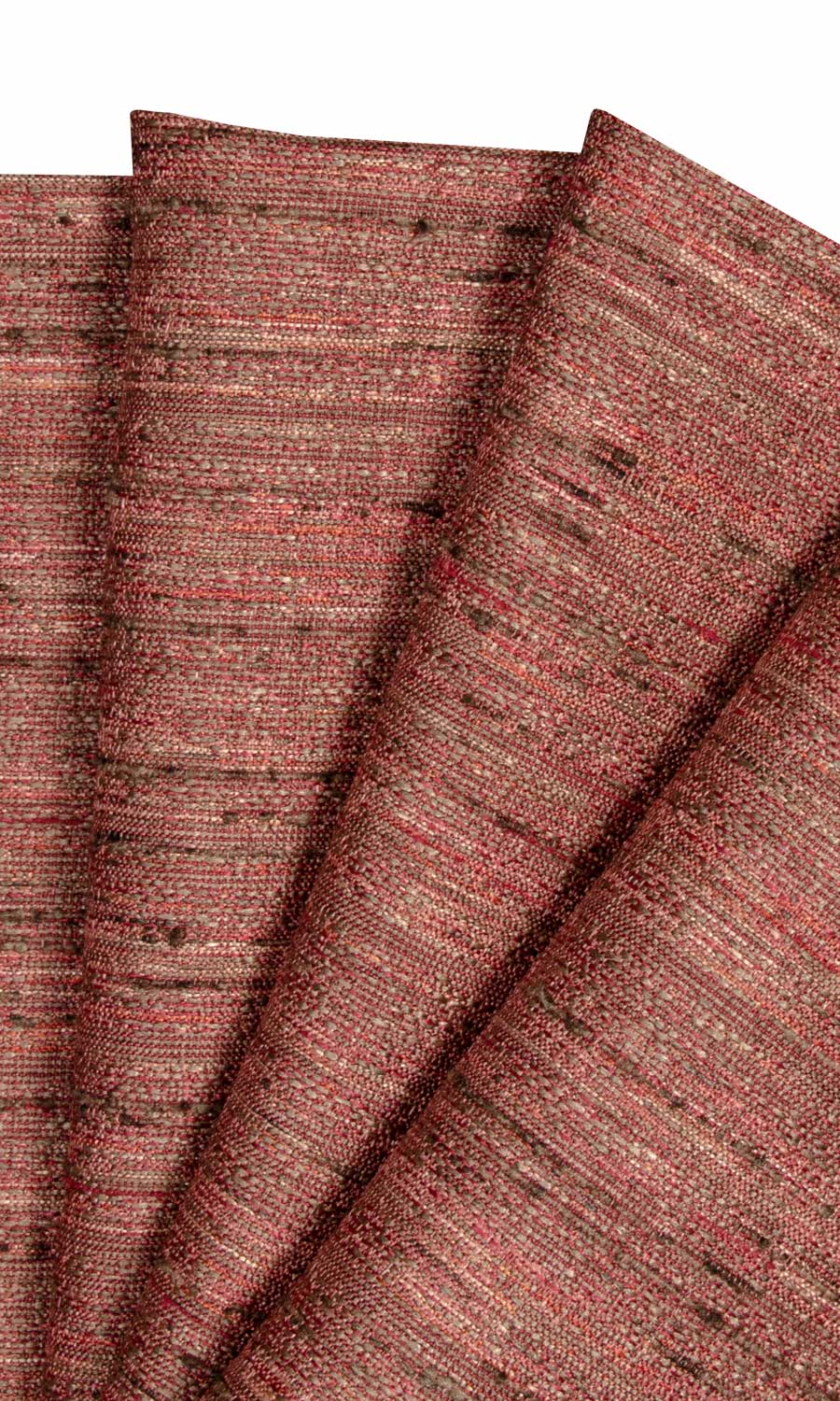 Faux Silk Textured Fabric Material By the Yard (Brick Red)
