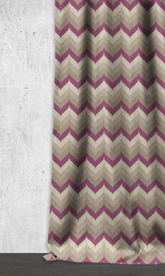 Light Blocking Home Décor Fabric By the Yard (Purple/ Ivory/ Grey)