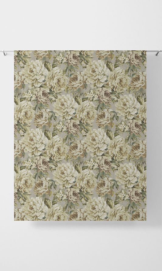 Floral Curtains (Grey/ Ivory)