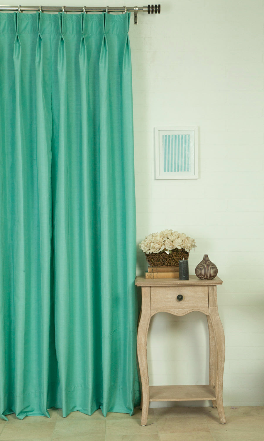 Faux Silk Home Décor Fabric Sample (Seagreen Blue)