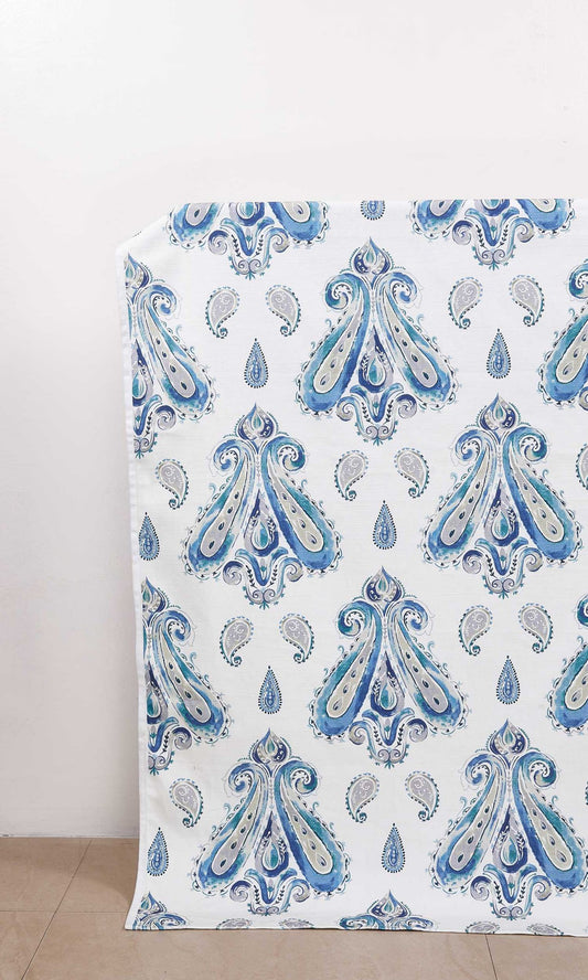 Paisley Print Home Décor Fabric By the Yard (Blue)