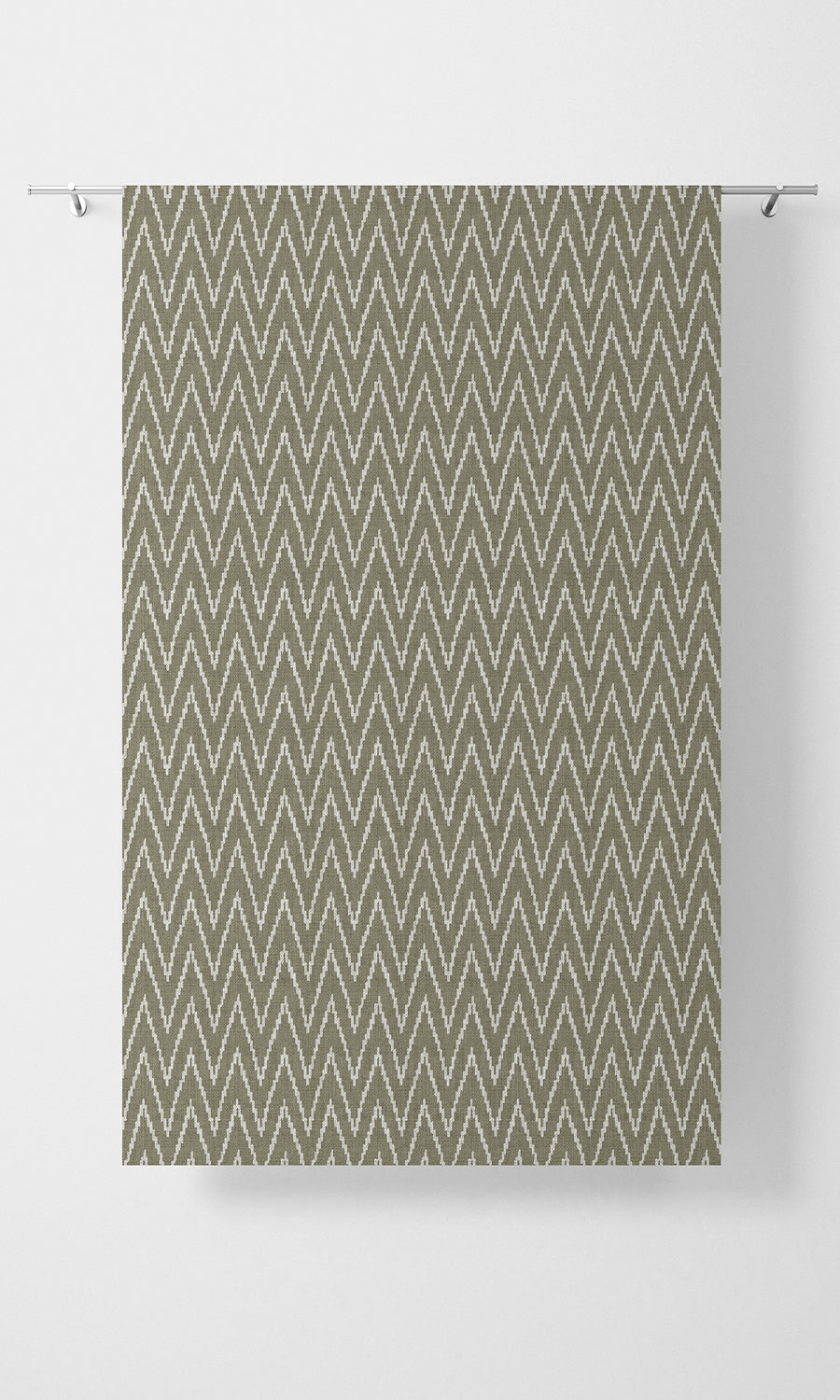 Chevron Print Home Textile Fabric Material By the Metre (Green/ White)