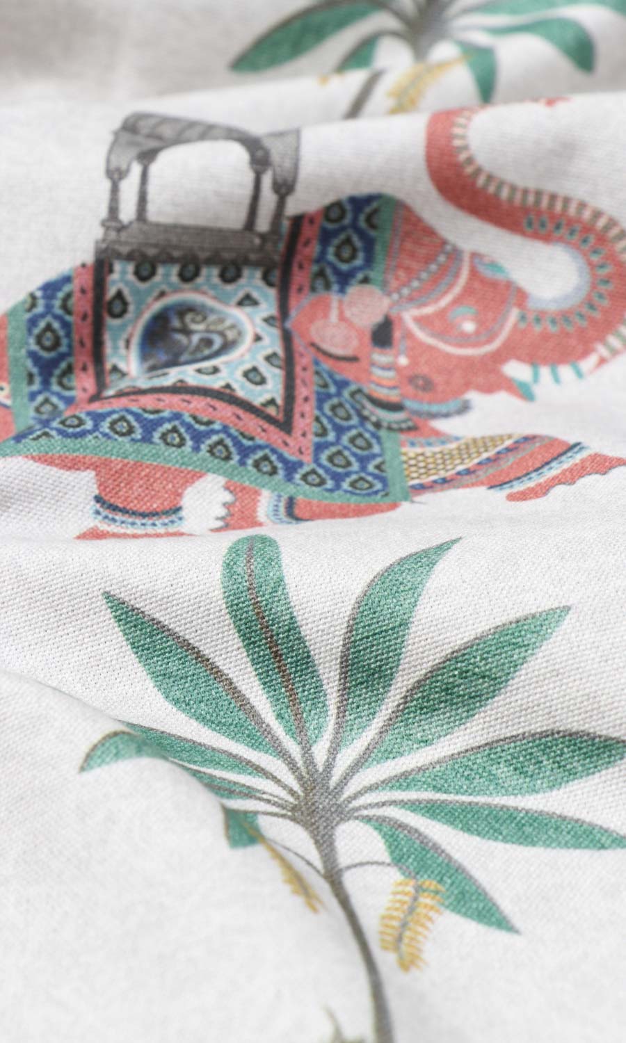 Floral Cotton Home Textile Fabric Material Sample (Grey/ Red)