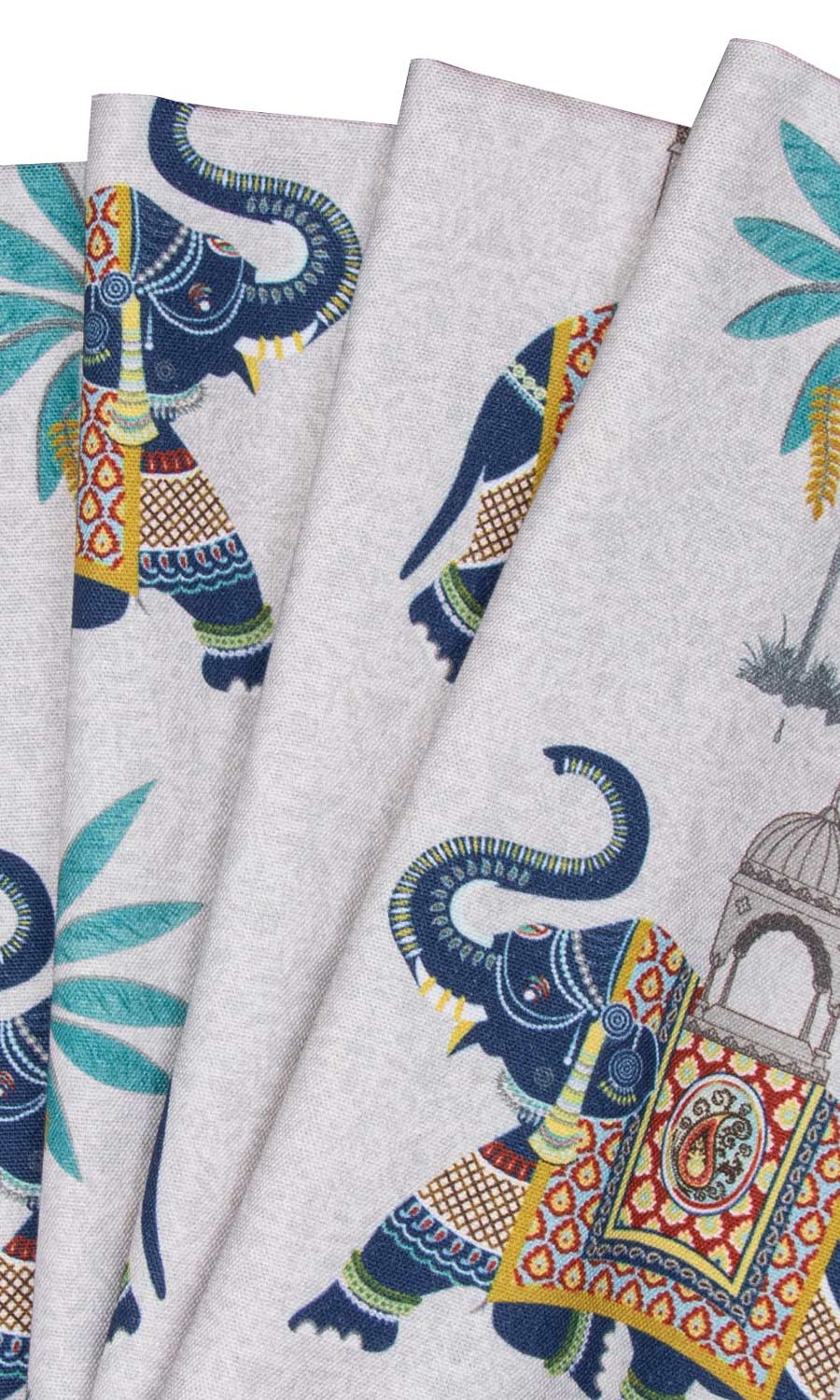 Printed Cotton Home Textile Fabric Material By the Yard (Grey/ Blue)