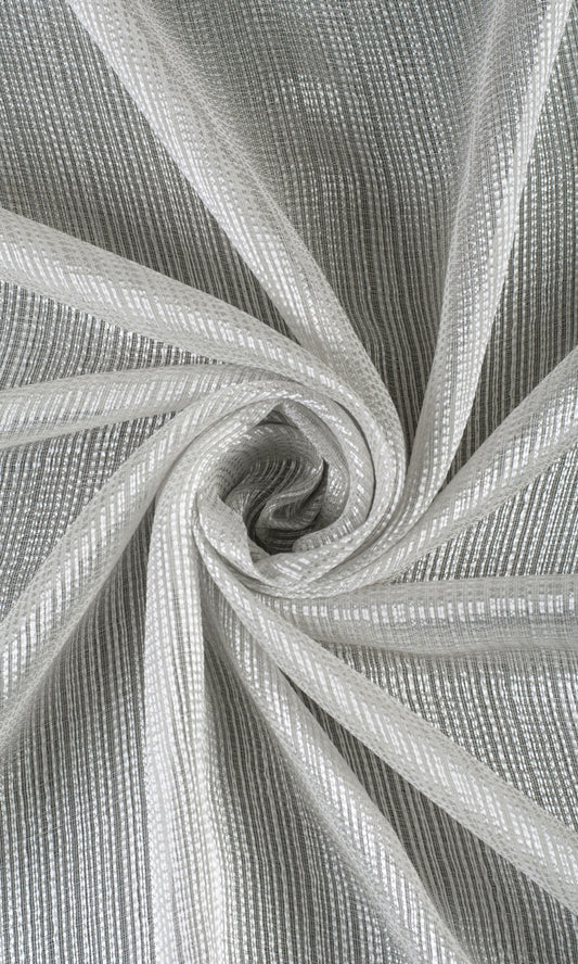 Woven Striped Sheer Home Décor Fabric By the Yard (Grey)