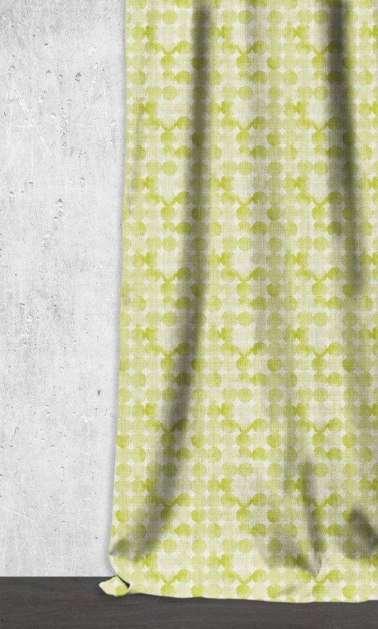 Printed Curtains (White/ Green)