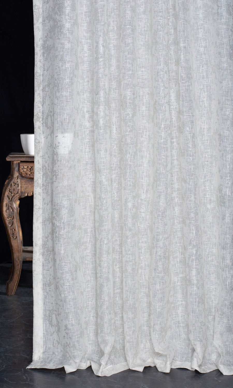 Metallic Accented Fabric Material By the Yard (White/ Silver)