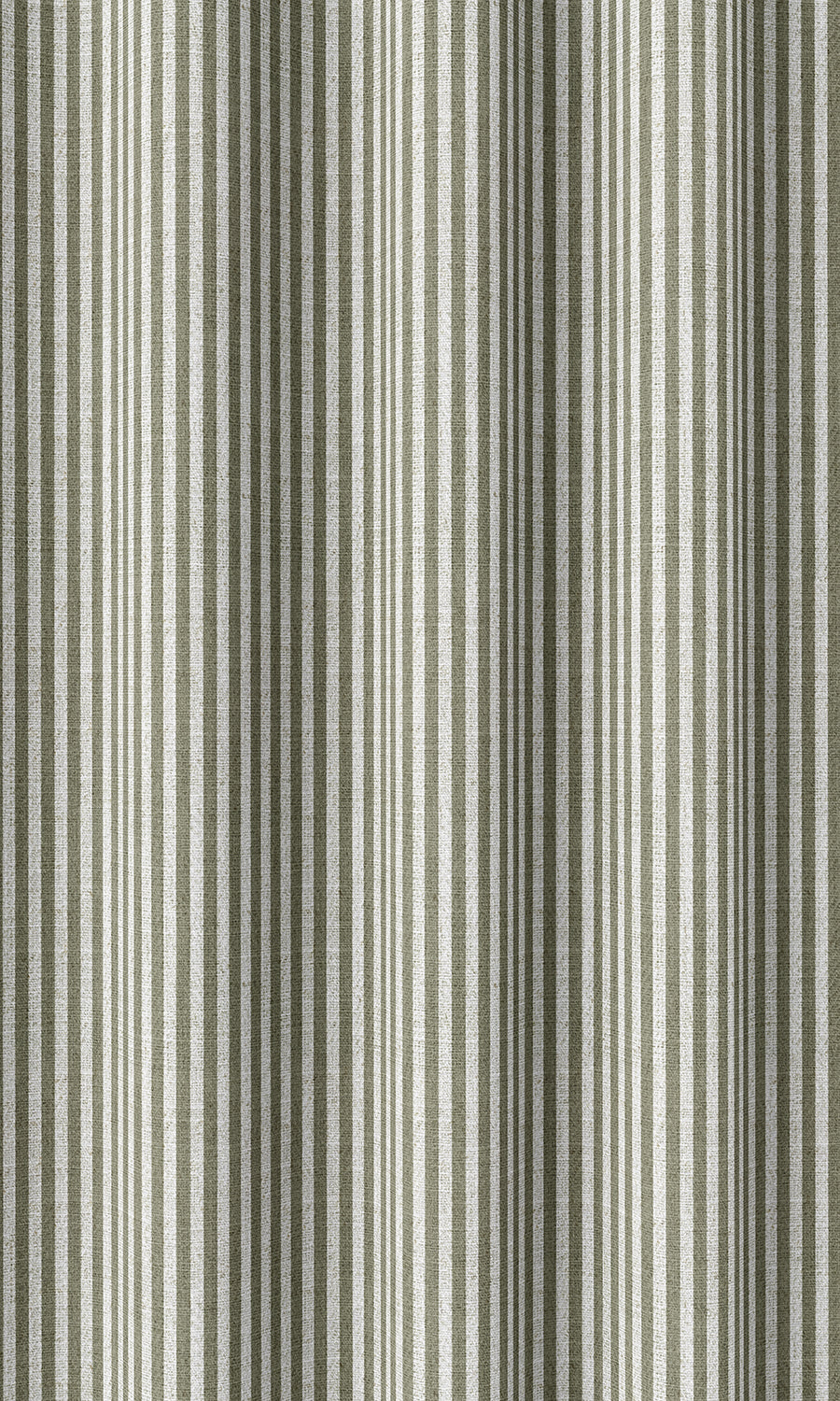 Striped Home Décor Fabric By the Yard (Olive Green/ White)