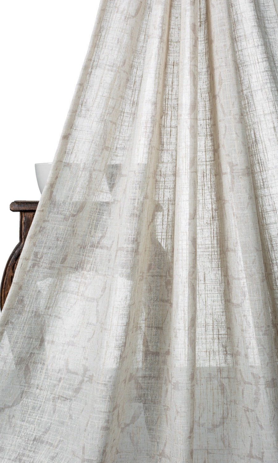 Self-Patterned Sheer Home Décor Fabric By the Yard Milky White)