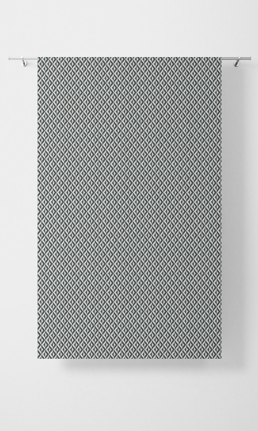 Geometric Home Textile Fabric Material Sample (Petrol Blue/ White)