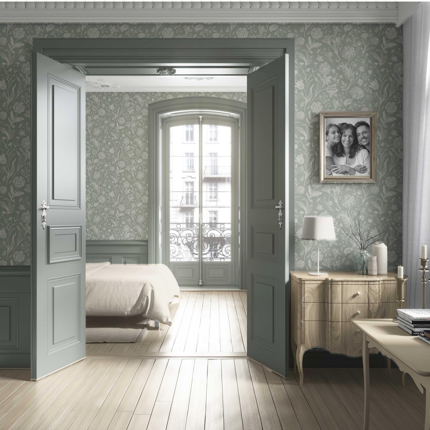 Floral/ Botanical Living Room Wallpaper (Sage Green)