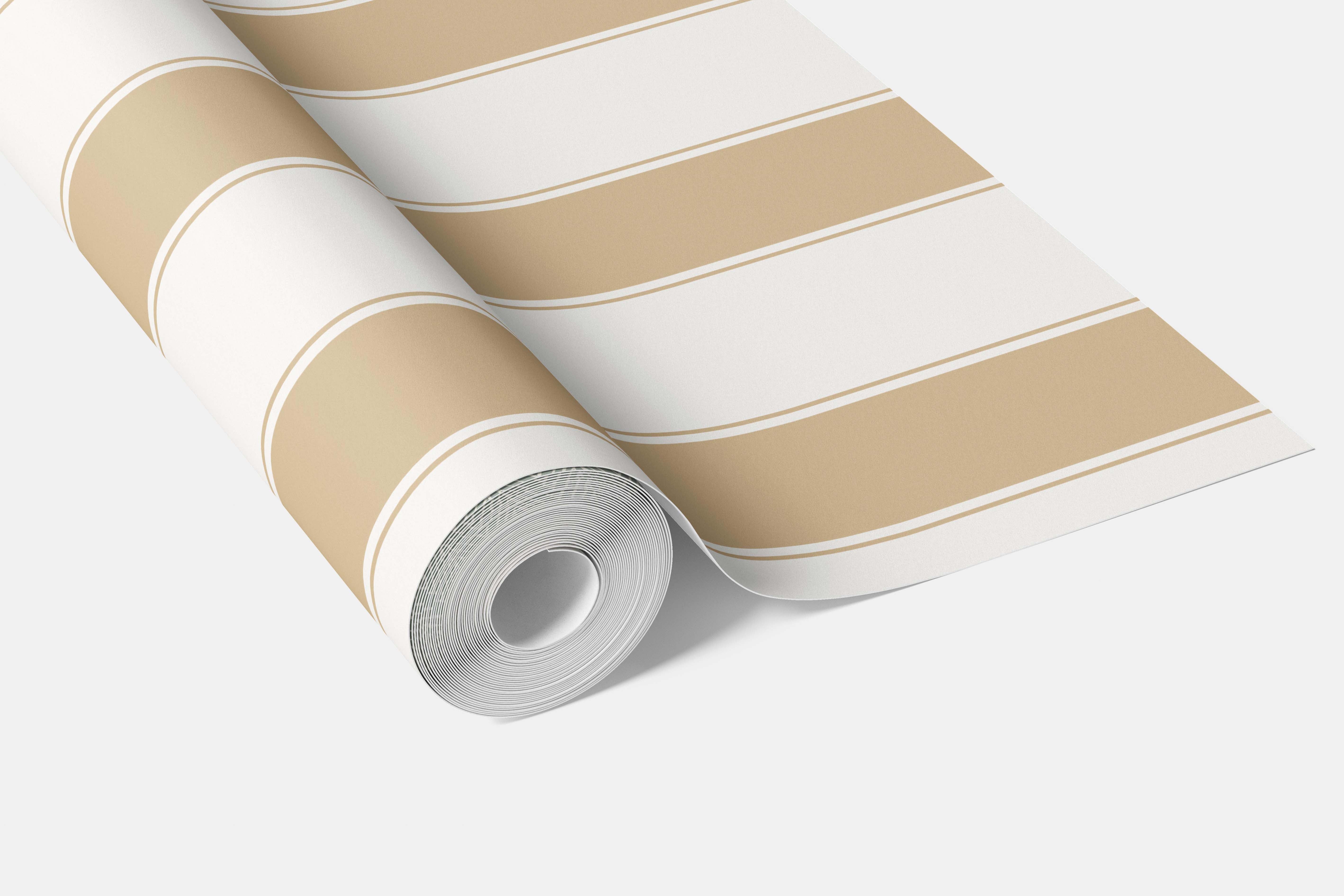 Geometric Striped Kitchen Wallpaper Sample (Sand Beige/ Tan/ White)