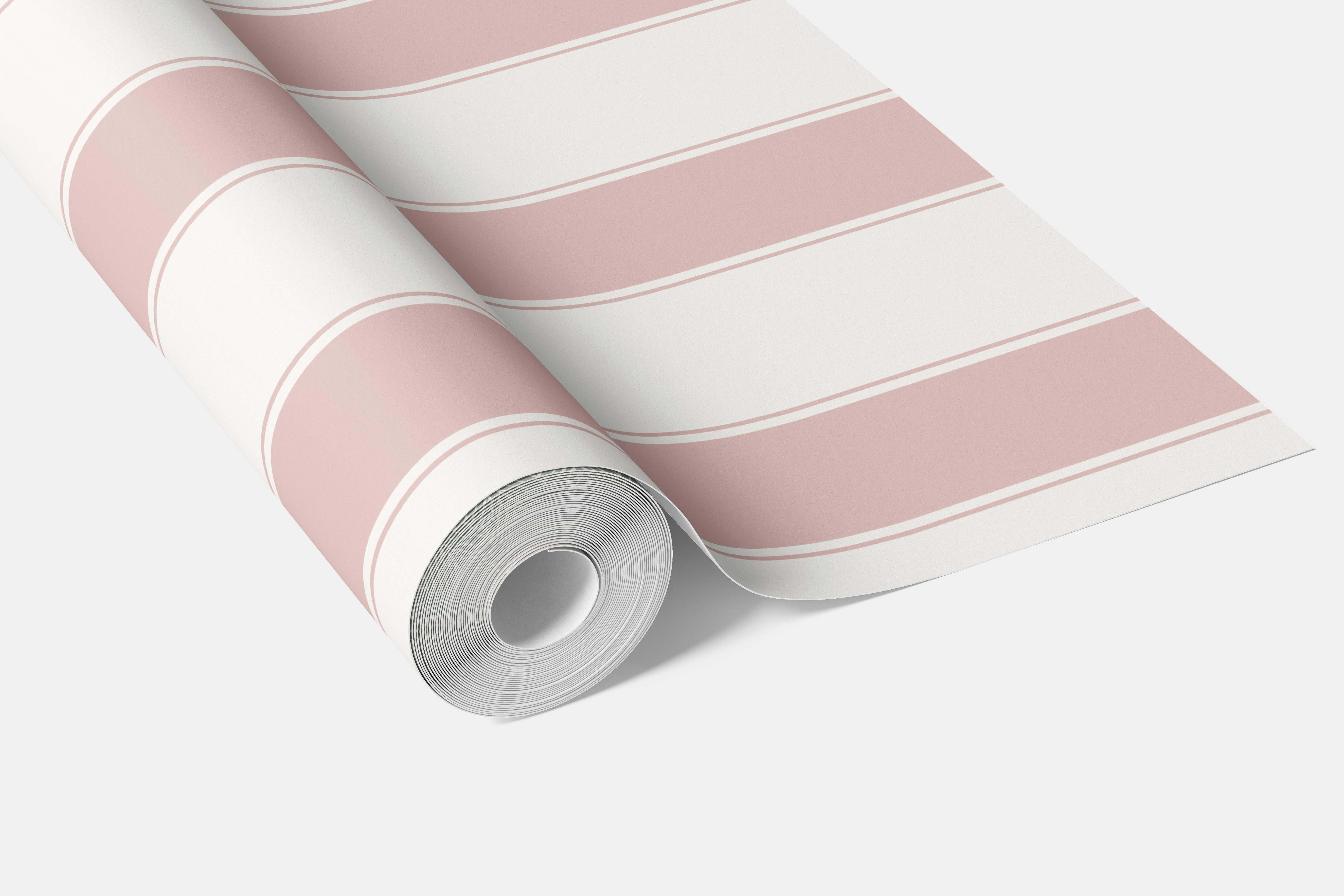 Geometric Striped Kitchen Wallpaper Sample (Pink/ White)