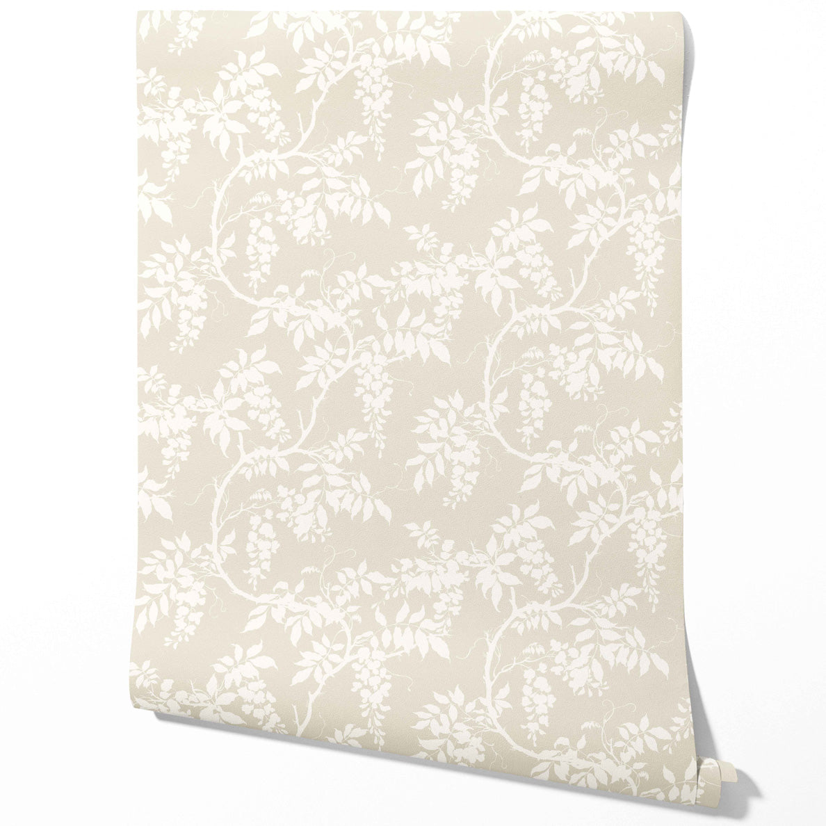 Neutral Floral Vine/ Botanical Traditional Wallpaper (Beige/ Cream/ Warm Gray)