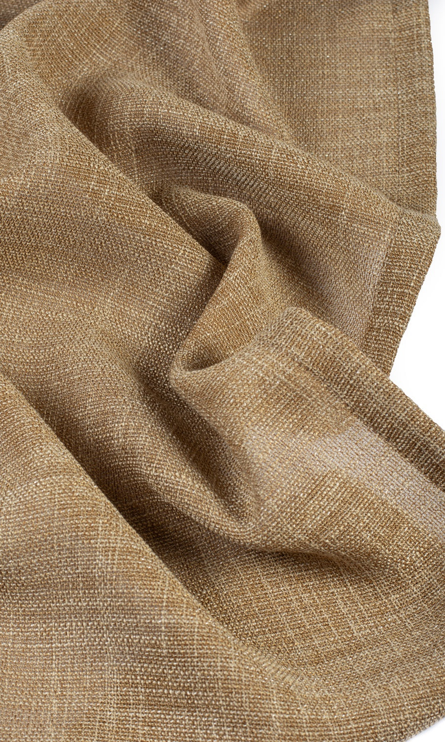 Textured Sheer Fabric By the Yard for Curtains & Drapes (Peanut Brown)