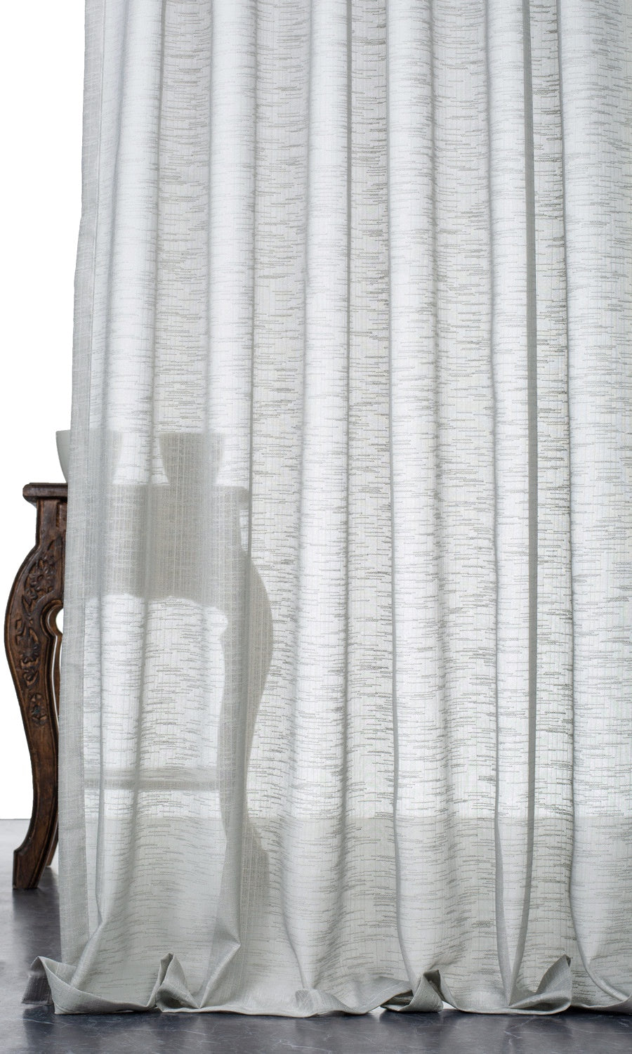 Textured Sheer Window Treatments Fabric By the Yard (Pale Gray)