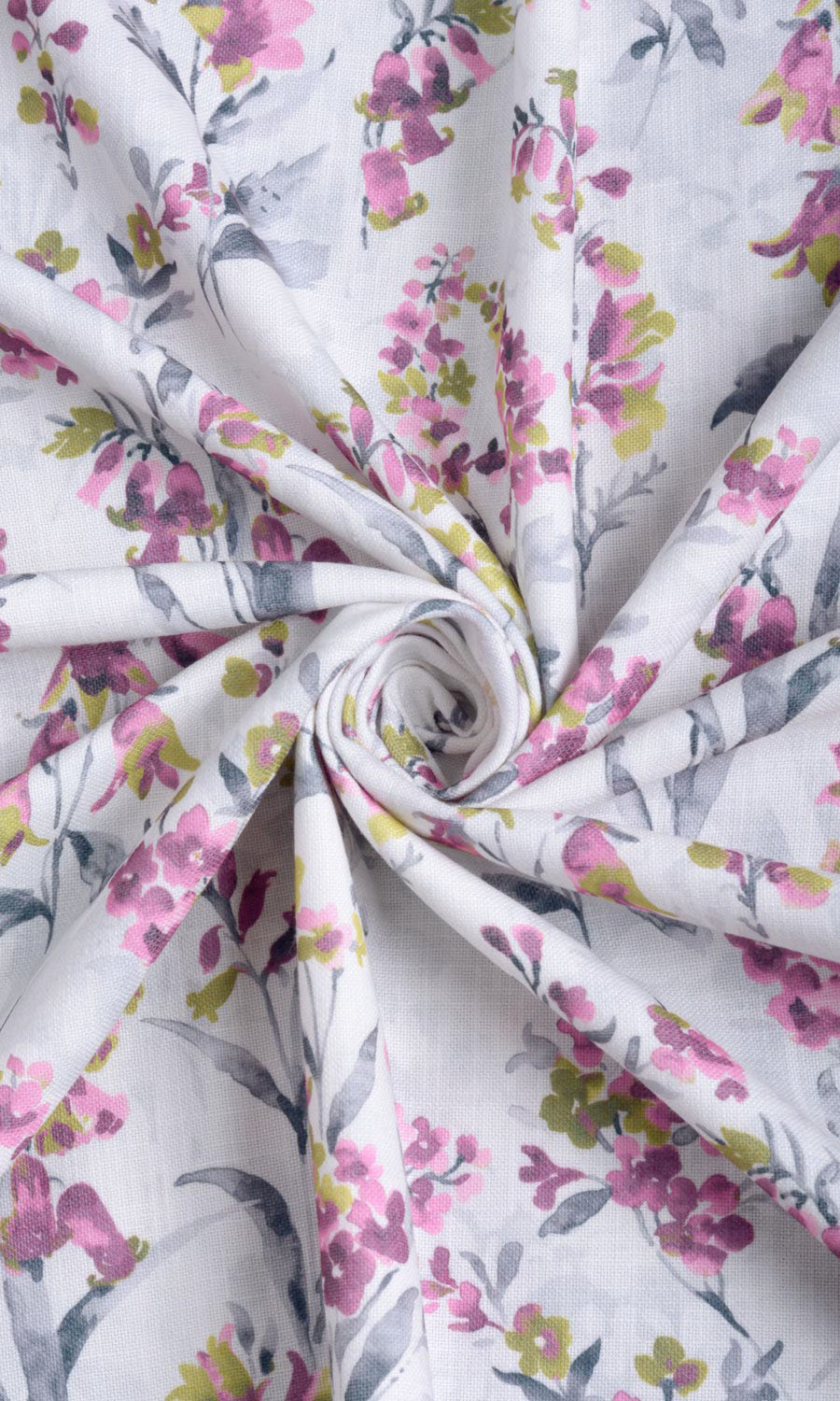 Floral Print Any Size Style Curtains (Pink/ Grey)