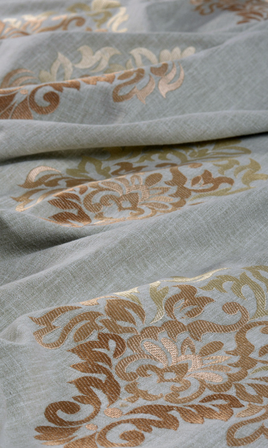 Damask Patterned  Fabric By the Yard for Curtains & Drapes (Gray/ Beige/ Brown)