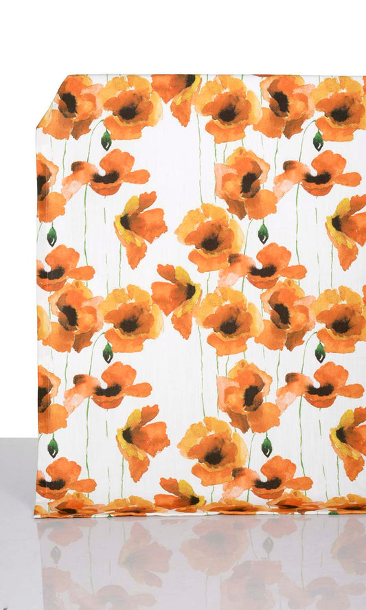 Floral Print Home Décor Fabric By the Yard (Orange/ Yellow)