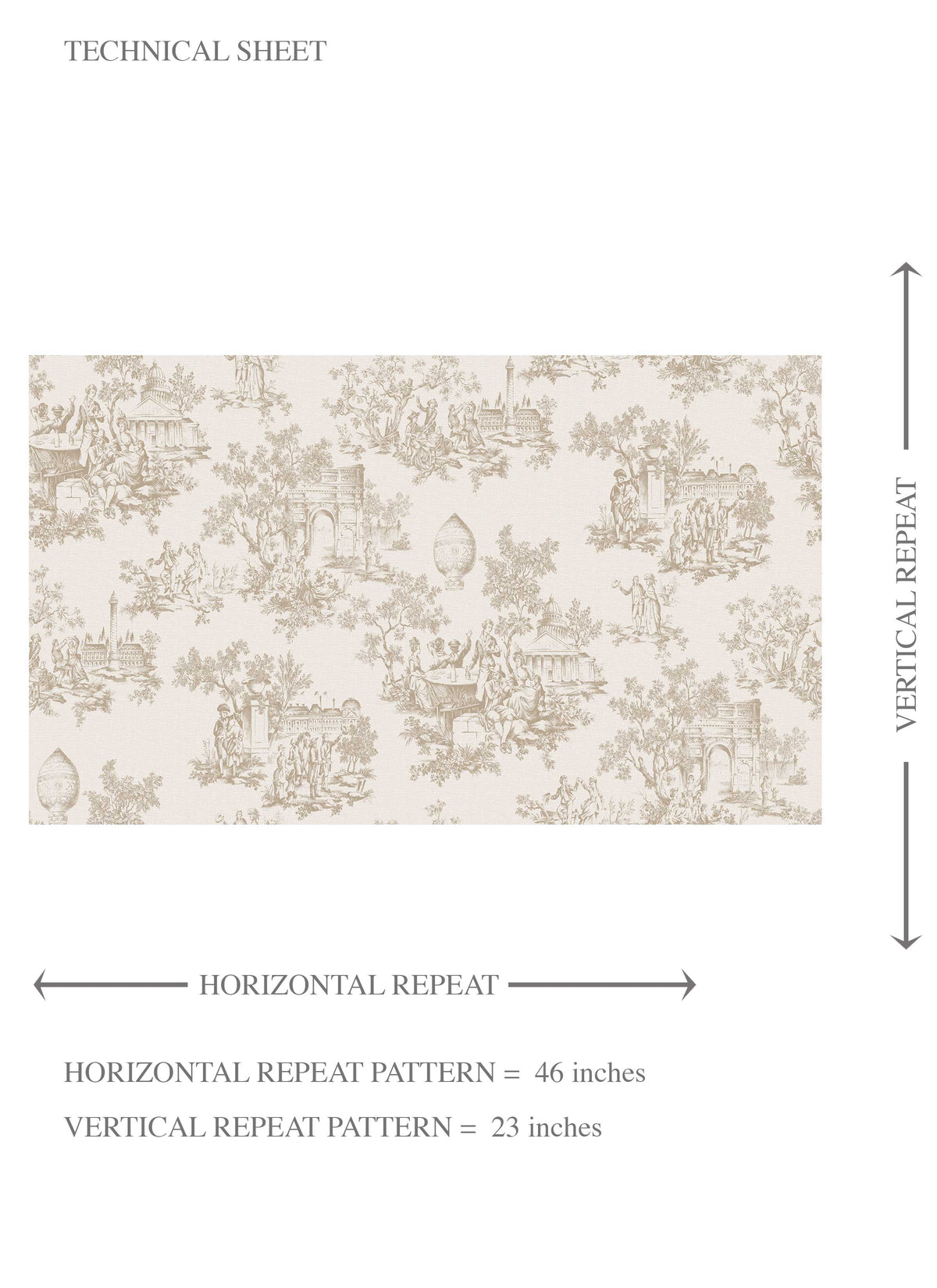 Toile de Jouy/ Nature Print Kids Room Wallpaper Sample (Beige/ Brown/ Taupe)
