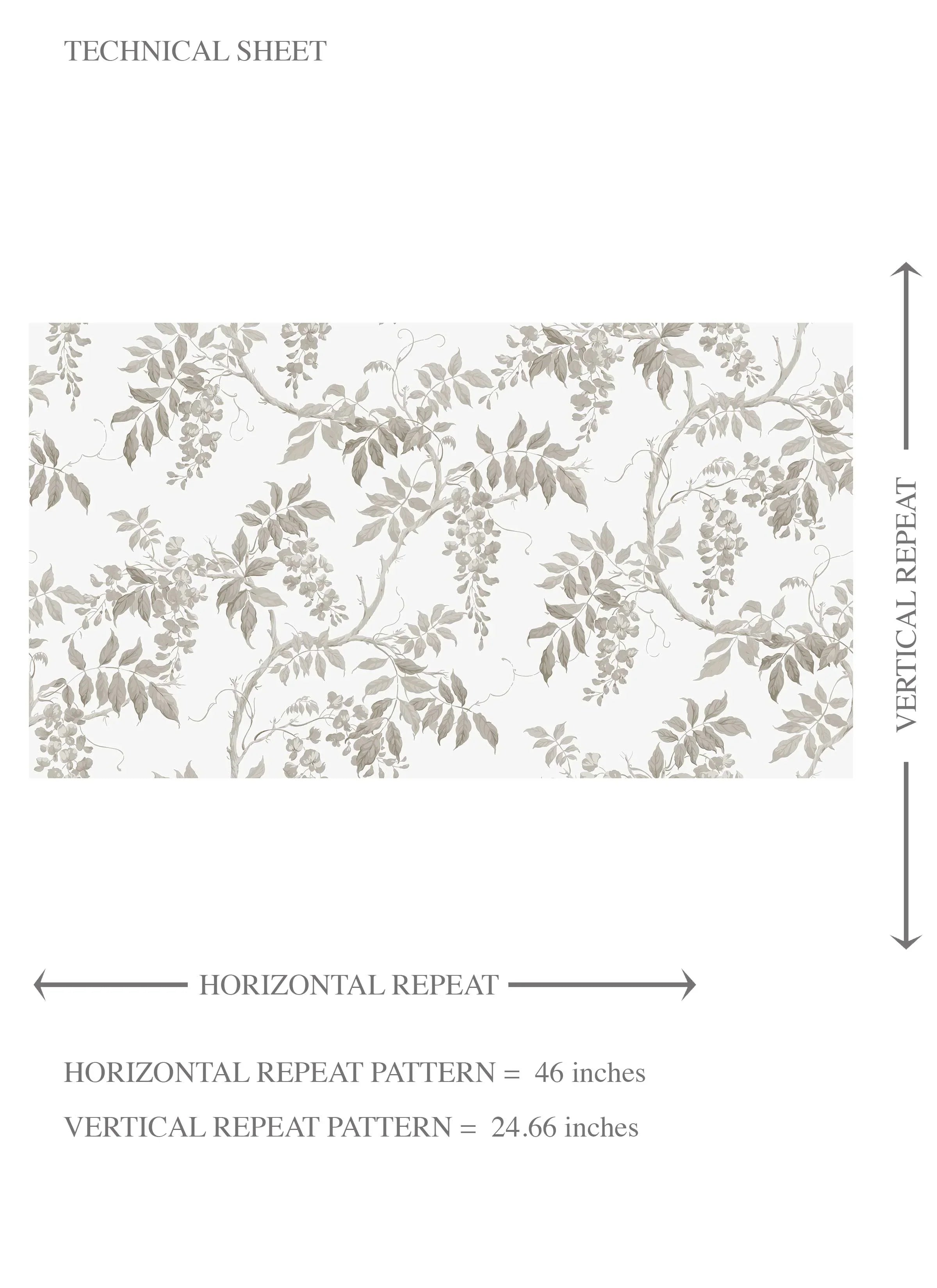 Neutral Floral Vine/ Botanical Kids Room Wallpaper (Grey/ Greige/ White)