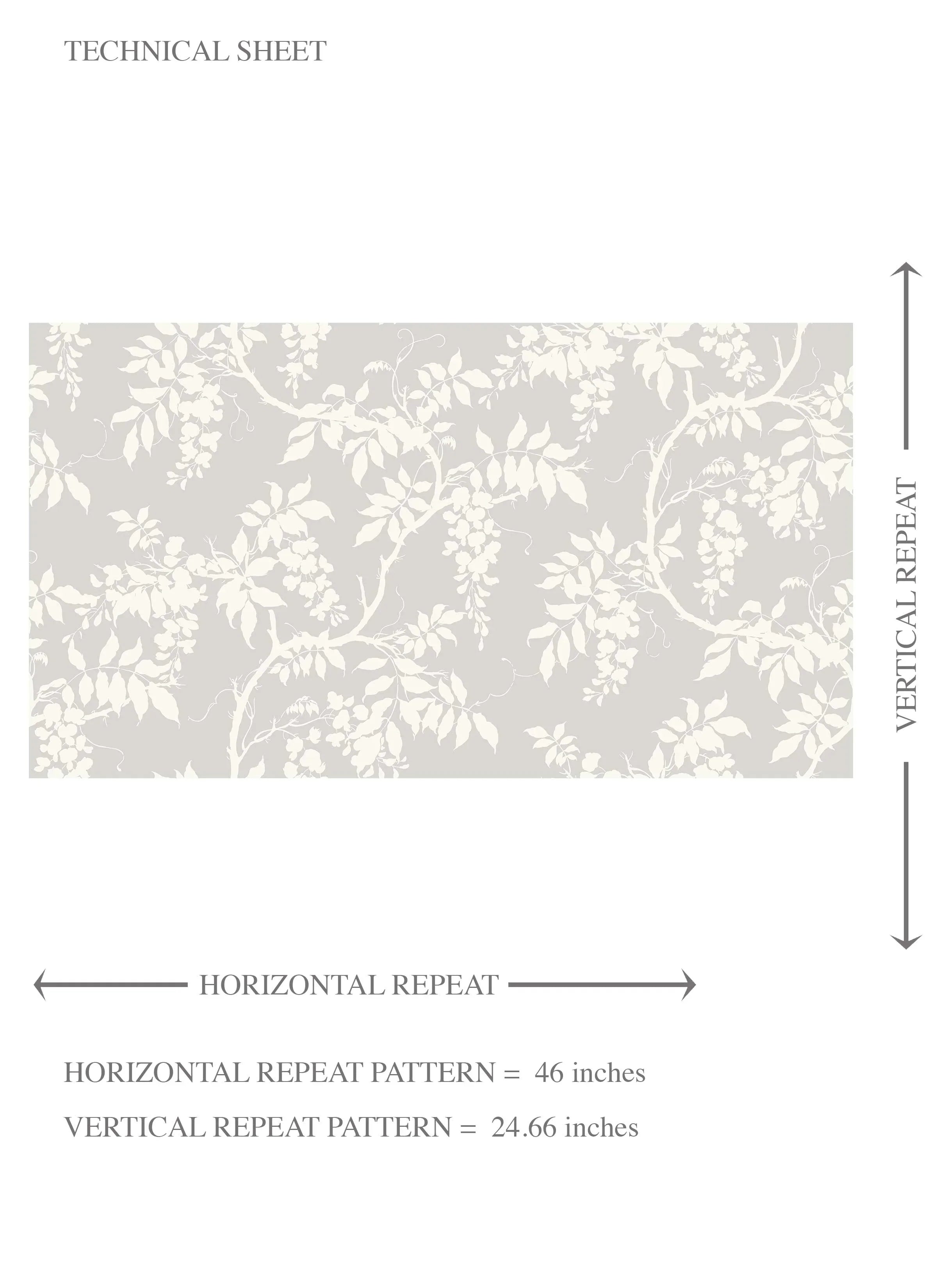 Neutral Floral Vine/ Botanical Kids Room Wallpaper Sample (Dove Grey/ Off-White)