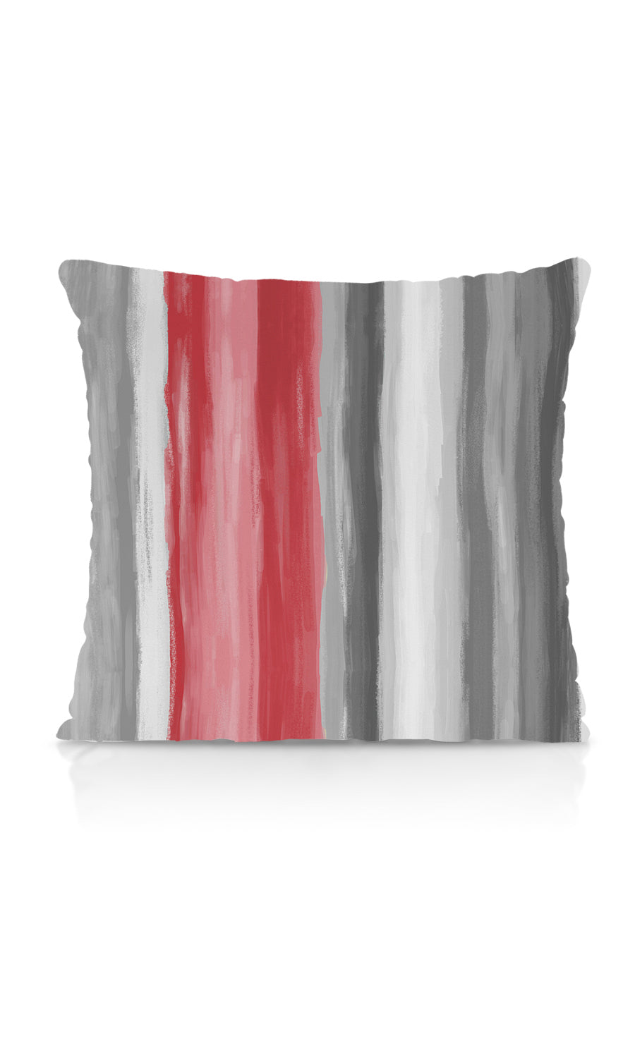 Dimout Striped Fabric Material By the Yard (Grey/ Coral Red)