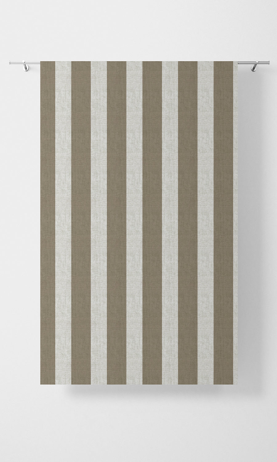 Striped Home Textile Fabric Material Sample (Cedar Brown/ White)