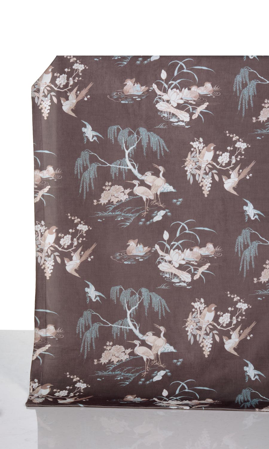 Chinoiserie Toile Velvet Window Treatments Fabric By the Yard (Deep Wine/ Brown)