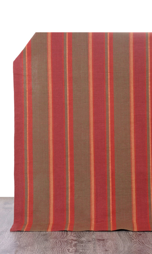 Cotton Home Décor Fabric By the Yard (Red/ Green)