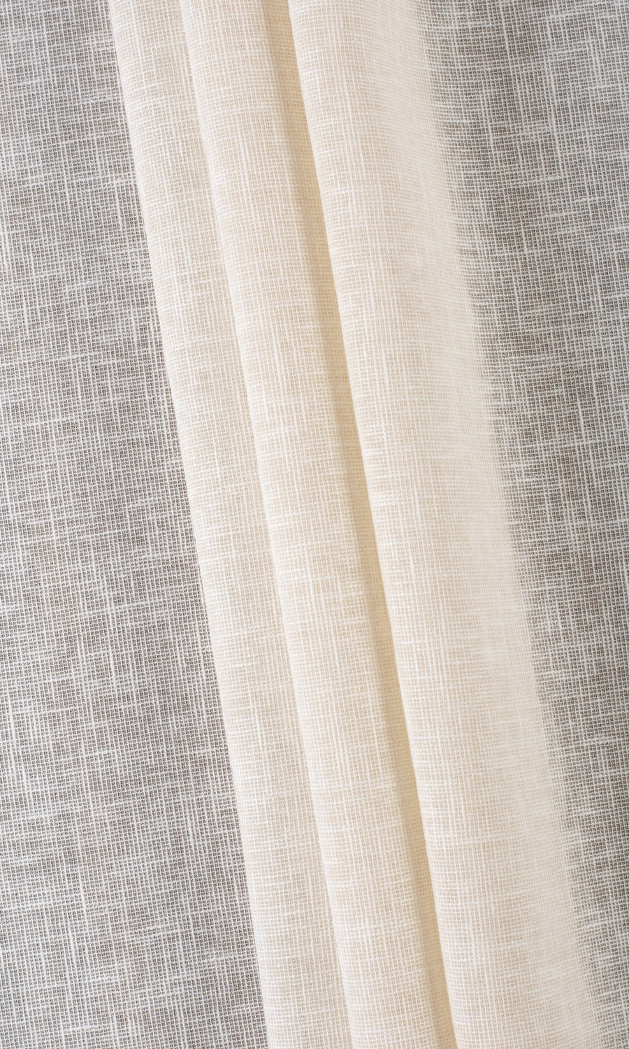 Textured Sheer Fabric Material By the Yard (Warm Ivory/ Pale Beige)