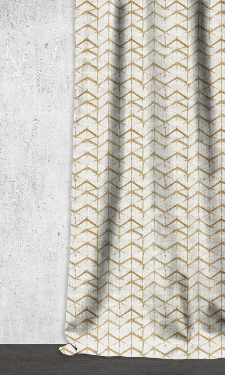 Geo Print Home Décor Fabric Sample (Eggshell White/ Pale Brown)