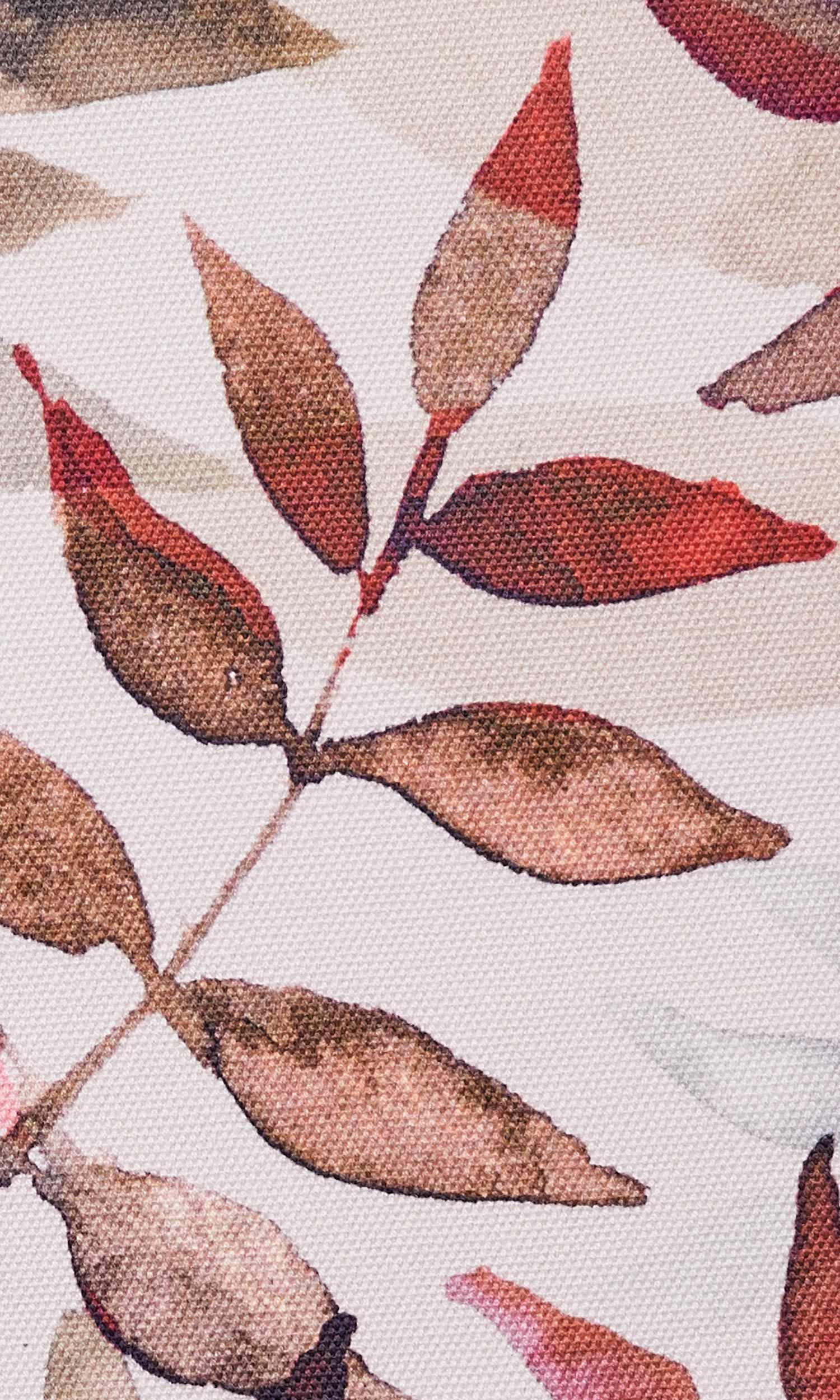 Floral Cotton Home Textile Fabric Material Sample (Red/ Gray/ White)