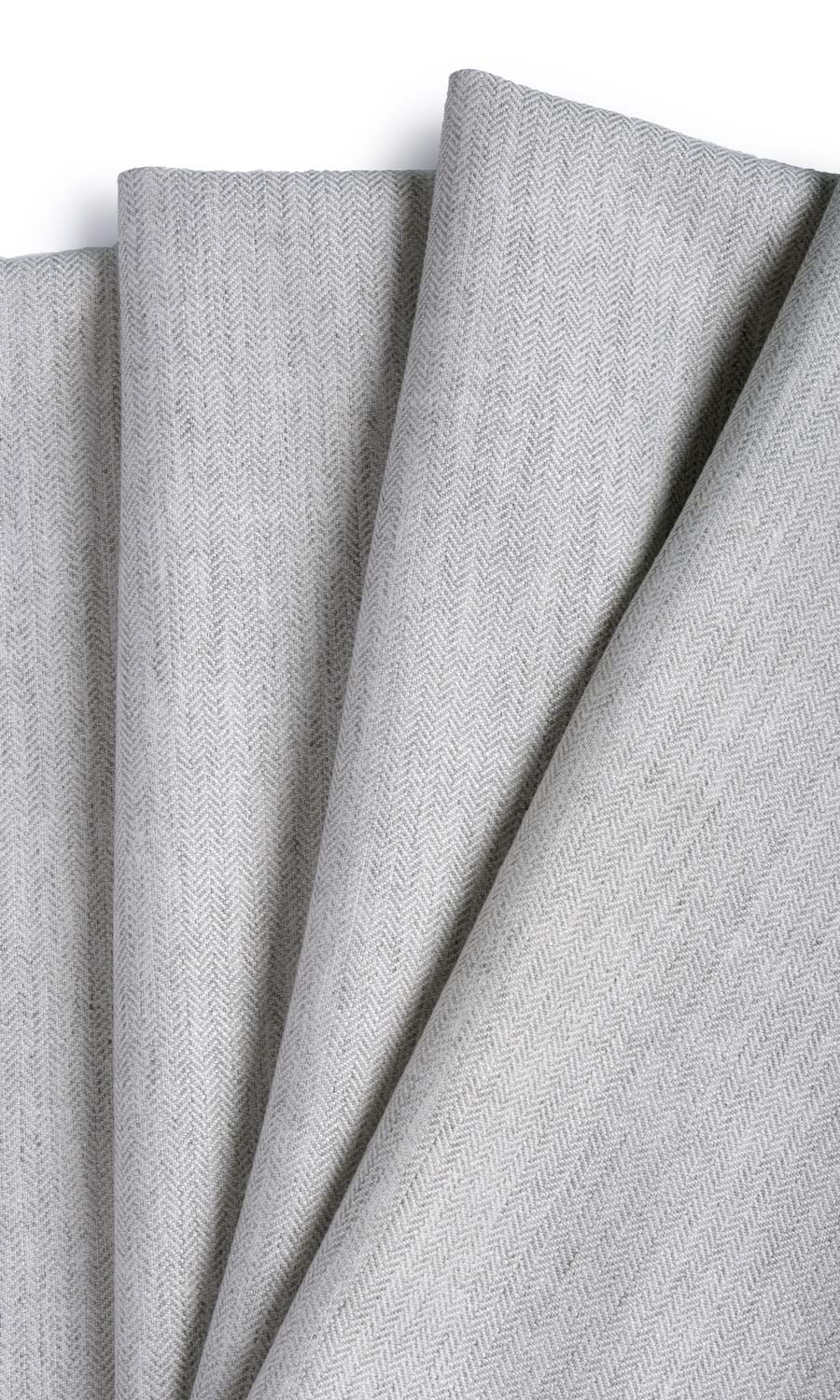 Herringbone Textured Home Textile Fabric Material By the Yard (Smoke White)